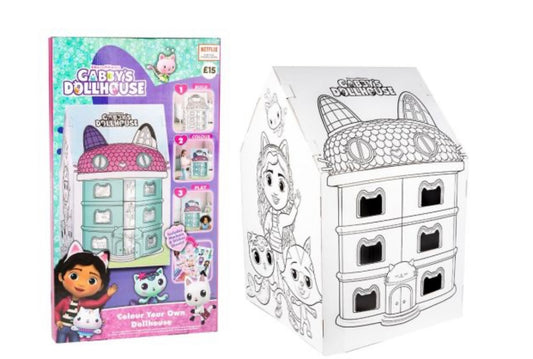 Gabby’s Dollhouse Colour Your Own House Playset – DIY Colouring Toy for Kids